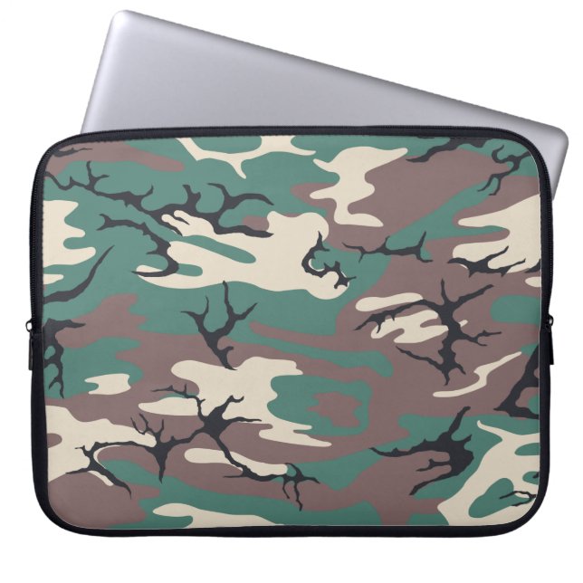 Woodland Camo Laptop Sleeve (Front)