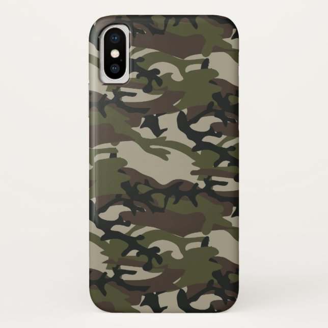 Woodland Camo Military Case-Mate iPhone Case (Back)
