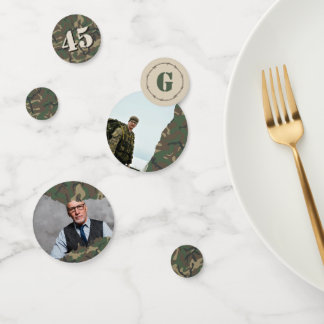 Woodland Camo Military Photos Retirement Party Confetti