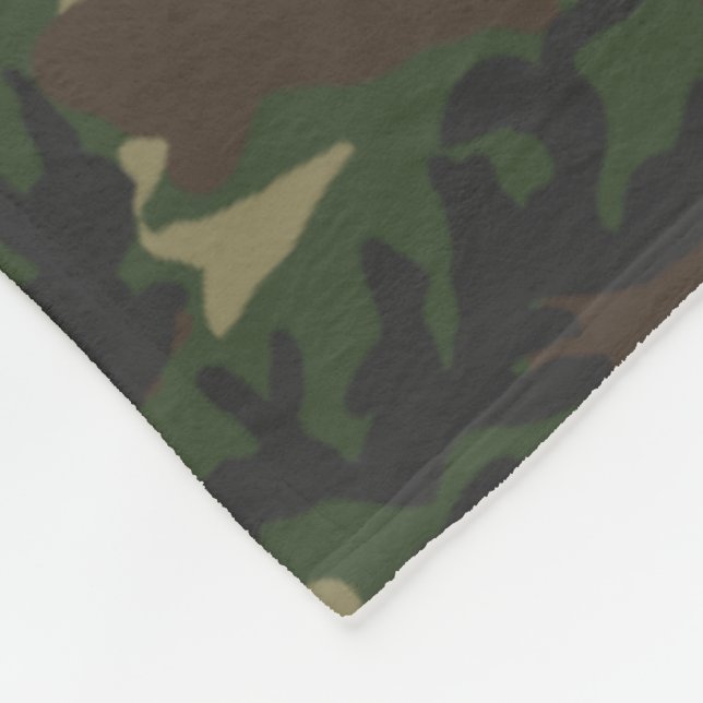 Woodland Camo Pattern Fleece Blanket (Corner)