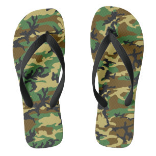Woodland Camo Pattern Flip Flops