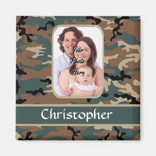 Woodland camo pattern magnet