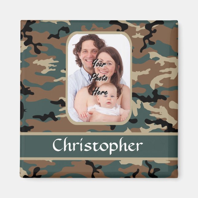 Woodland camo pattern magnet (Front)