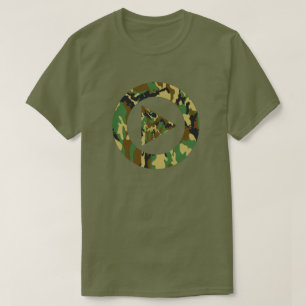 Woodland Camo Pattern Press Play T-Shirt