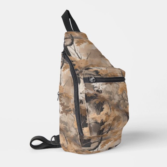 Woodland Camo Pattern  Sling Bag (Left Corner)