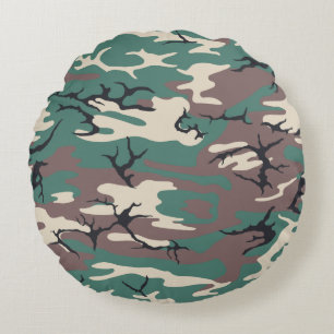 Woodland Camo Round Cushion