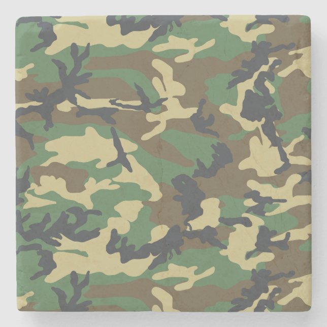 Woodland Camo Stone Coaster (Front)