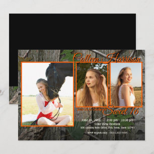 Woodland Camo Sweet 16 Photo Invitation