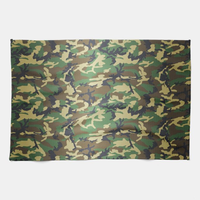 Woodland Camo Tea Towel (Horizontal)
