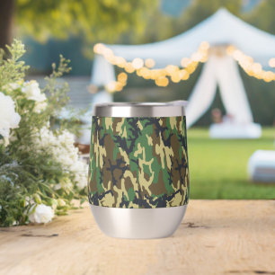 Woodland Camo Tumbler for Camping, Hunting, 