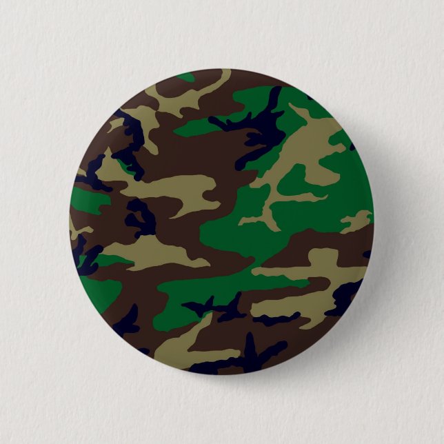 Woodland Camouflage 6 Cm Round Badge (Front)