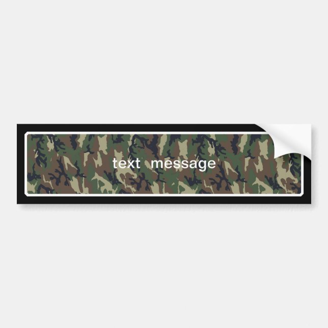 Woodland Camouflage Background Template Bumper Sticker (Front)