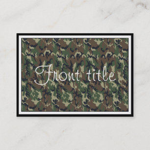 Woodland Camouflage Background Template Business Card