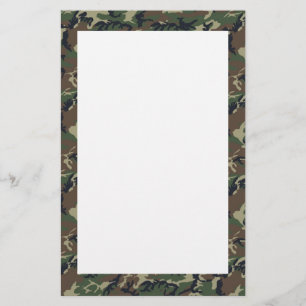 Woodland Camouflage Background Template Stationery