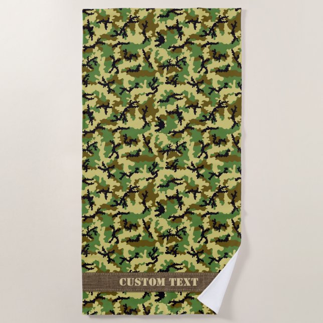 Woodland Camouflage Beach Towel (Front)