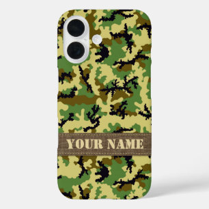 Woodland camouflage iPhone 16 case