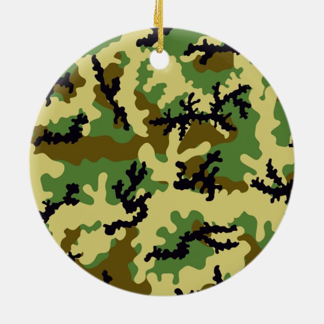 Woodland camouflage ceramic tree decoration (Back)