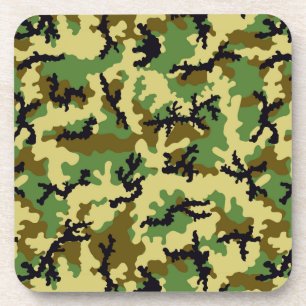 Woodland camouflage coaster