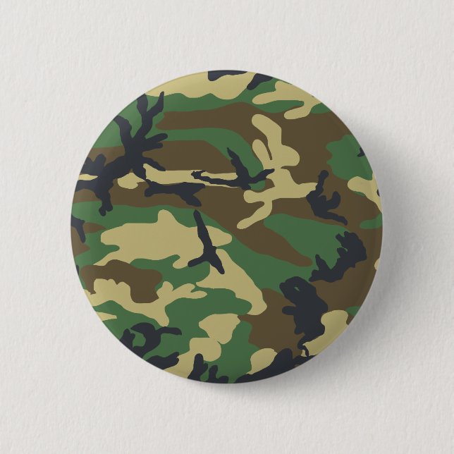 Woodland Camouflage Design 6 Cm Round Badge (Front)
