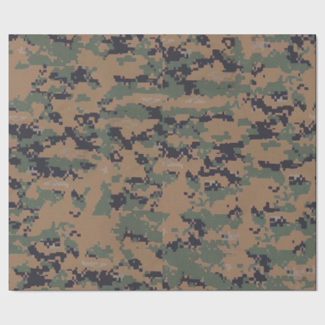 Woodland Camouflage (Digital) Wrapping Paper (Seam)
