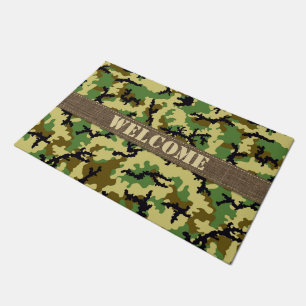 Woodland camouflage doormat