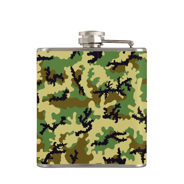 Woodland camouflage hip flask (Back)