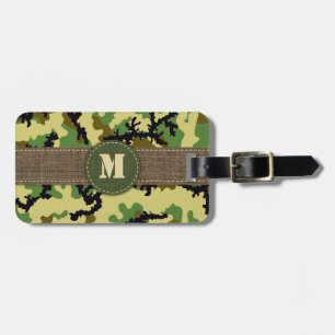 Woodland camouflage luggage tag