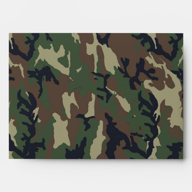 Woodland Camouflage Military Background Envelopes (Front)