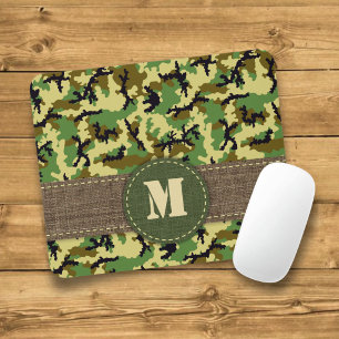 Woodland camouflage mouse mat