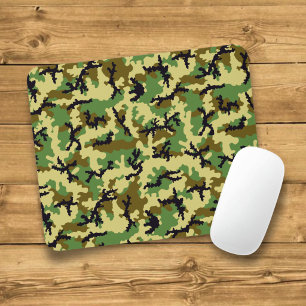 Woodland camouflage mouse mat
