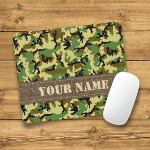 Woodland camouflage mouse mat