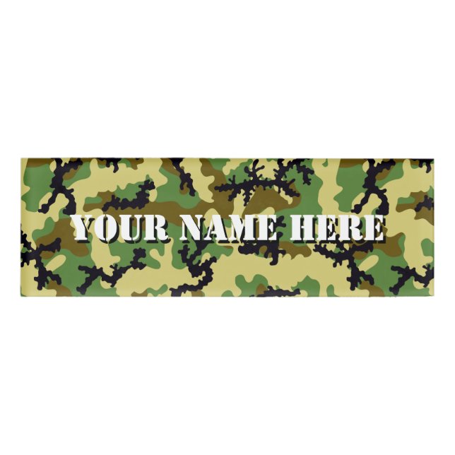 Woodland camouflage name tag (Front)