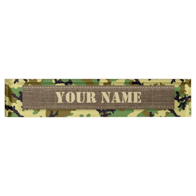 Woodland camouflage nameplate (Front)