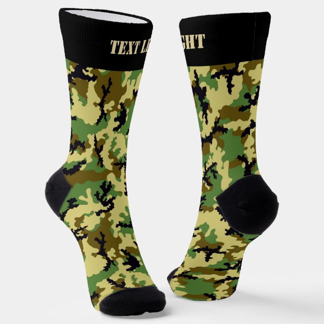 Woodland Camouflage Pattern Socks (Angled)