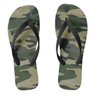 Woodland Camouflage Pattern Tactical Military Camo Flip Flops