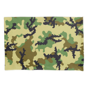 Woodland camouflage pillowcase