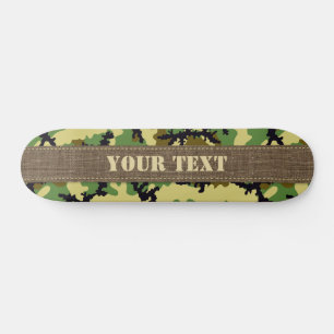 Woodland camouflage skateboard