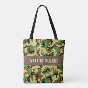 Woodland camouflage tote bag