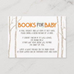 Woodland Camper Books For Baby Invitation Inserts