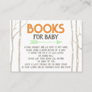 Woodland Camper Books For Baby Invitation Inserts