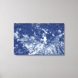 Woodland Canopy 02 - Cyanotype Effect Canvas Print