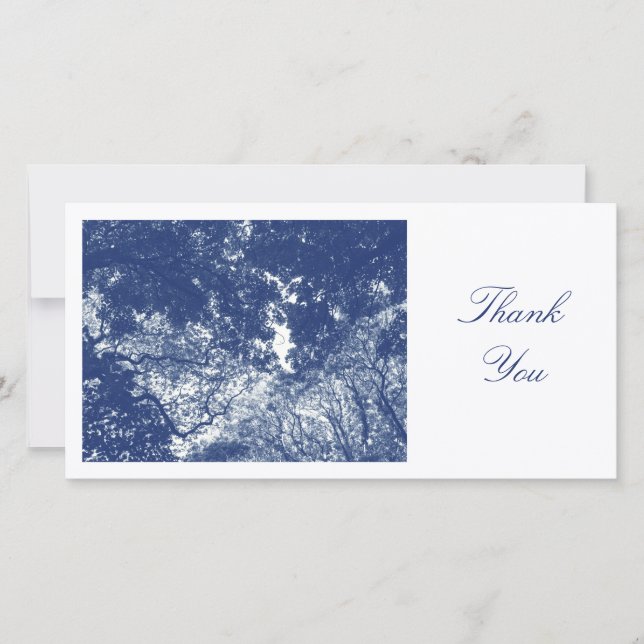 Woodland Canopy 02 - Cyanotype Effect - Thank You Card (Front)