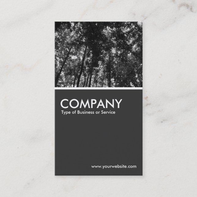 Woodland Canopy BW - 80pc Grey Business Card (Front)