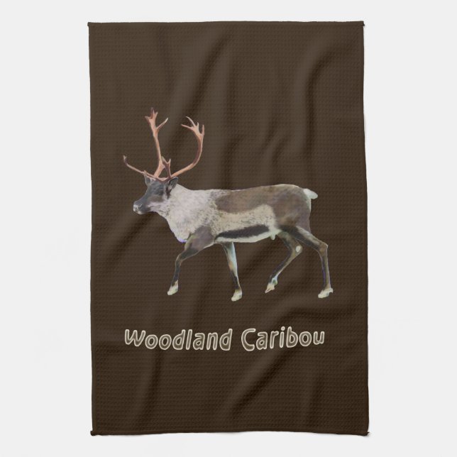 Woodland Caribou Tea Towel (Vertical)