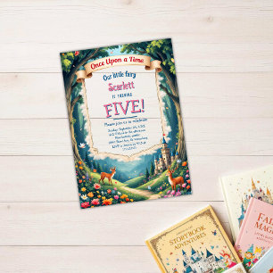 Woodland Castle Whimsical Fairytale Kid's Birthday Acrylic Invitations