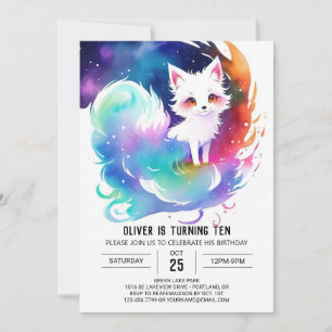 Woodland Charm Fox Birthday Invitation