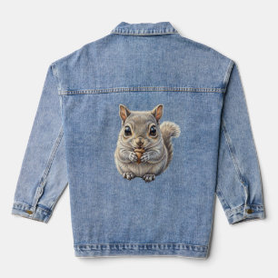 Woodland charm Squirrel nut gatherer Denim Jacket