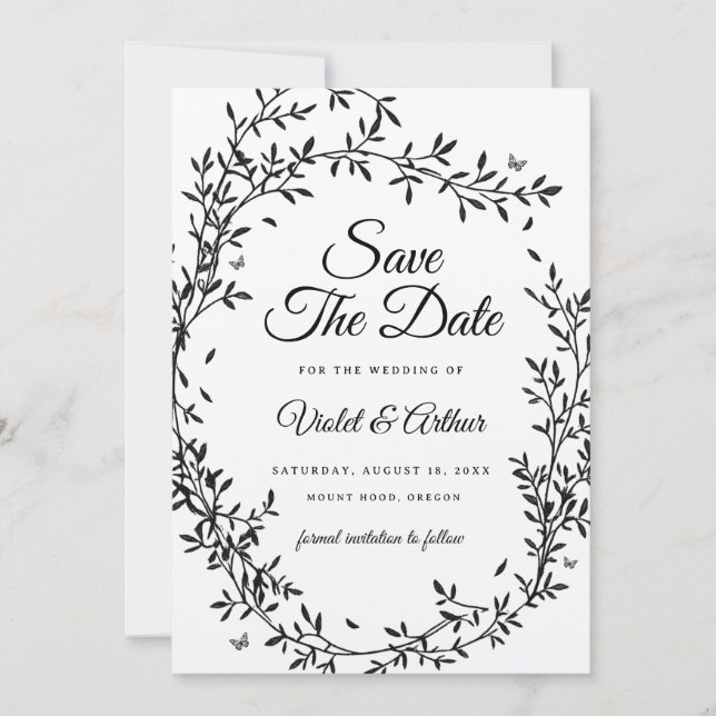 Woodland Charm Wedding Save The Date  Invitation (Front)