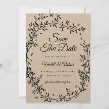 Woodland Charm Wedding Save The Date 