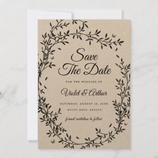 Woodland Charm Wedding Save The Date  Invitation